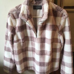 Anthropologie Quarter-Zip Pullover Plaid, Small